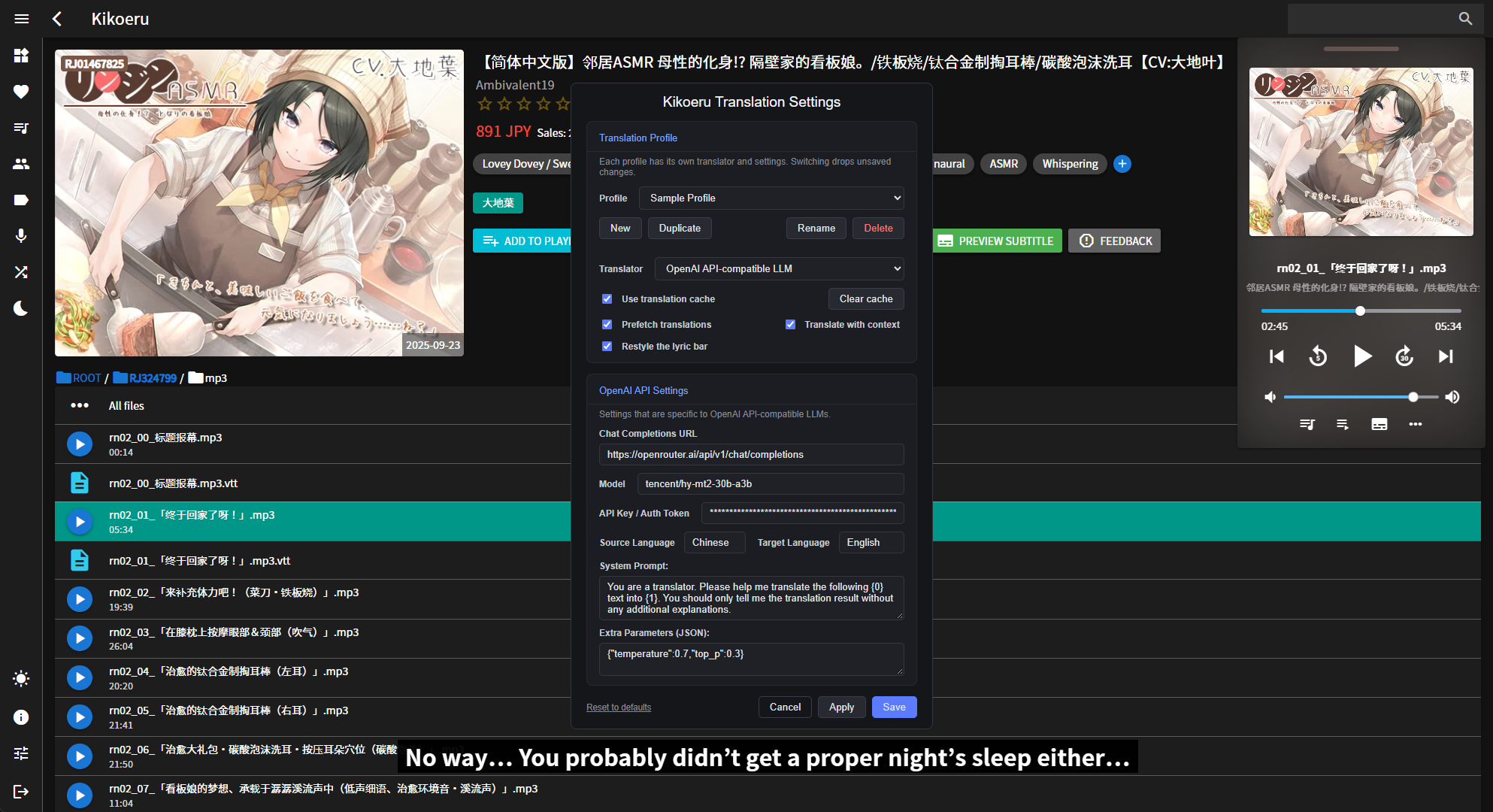 Settings preview
